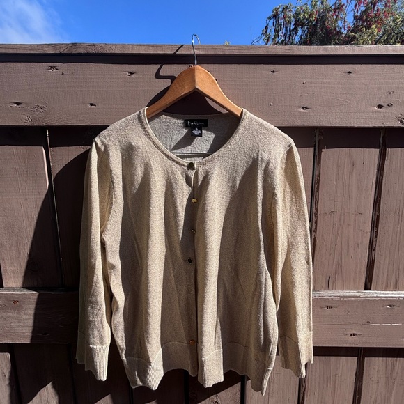 Nue Options Sweaters - 💕LIKE NEW💕 Light Gold Metallic-Thread Cardigan